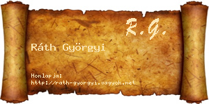 Ráth Györgyi névjegykártya
